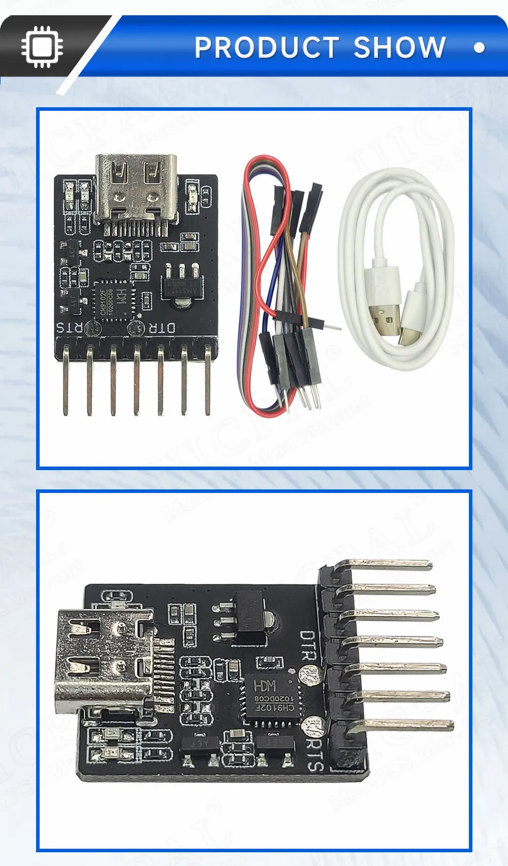 CH9102F CP2104 Downloader-Modul-Chip zum Programmieren für ESP32 MINI TYPE-C USB zu UART RS232 RS485 Serieller Port Download 7Pin – Detail 6