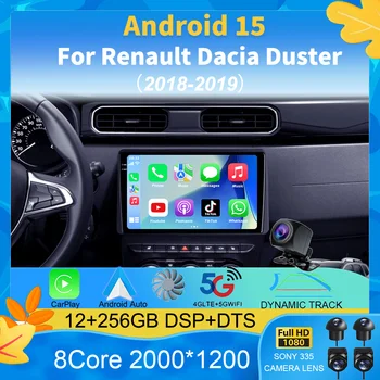 Para Renault Dacia Duster 2018 2019 ARKANA 2019 Android 15 Radio de coche reproductor Multimedia de vídeo Monitor navegación GPS unidad principal 1