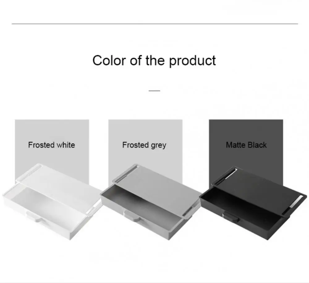 Description Picture 3 of itemPlastic Self-Adhesive Storage Box Makeup Stationery Storage Organizer Case For Under Desk Storage Drawer Organizer Boxes