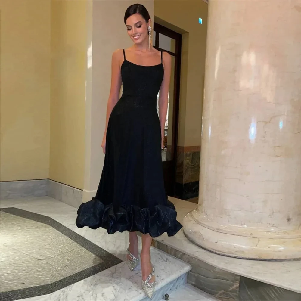 Prom Dresses Spaghetti Straps Ruched Satin Backless Graduation Dresses Formal Occasion Dress