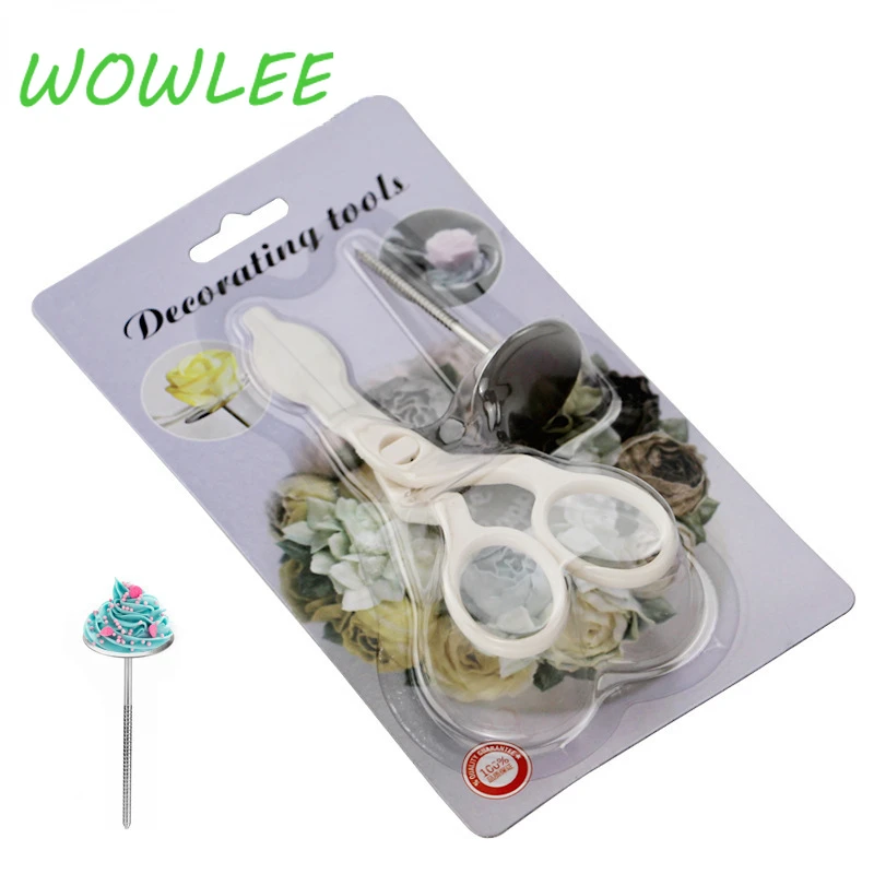 

Baking Piping Stands Tools Piping Flower Scissors Nail Safety Rose Decor Lifter Cake Decorating Tray Cream Transfer Pastry Tools