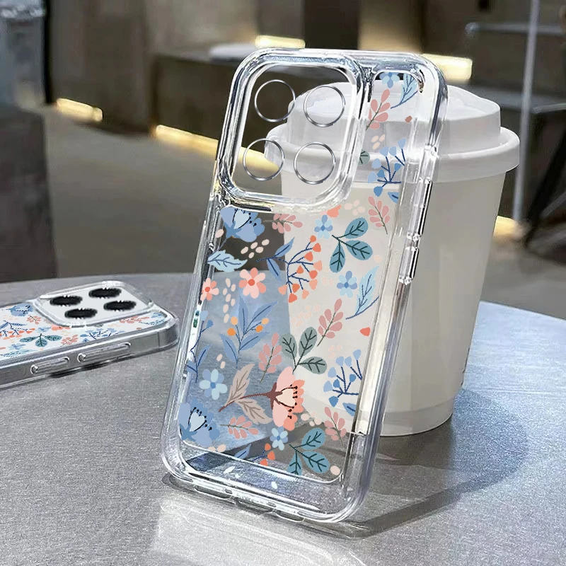 Shockproof Clear Floral Phone Case