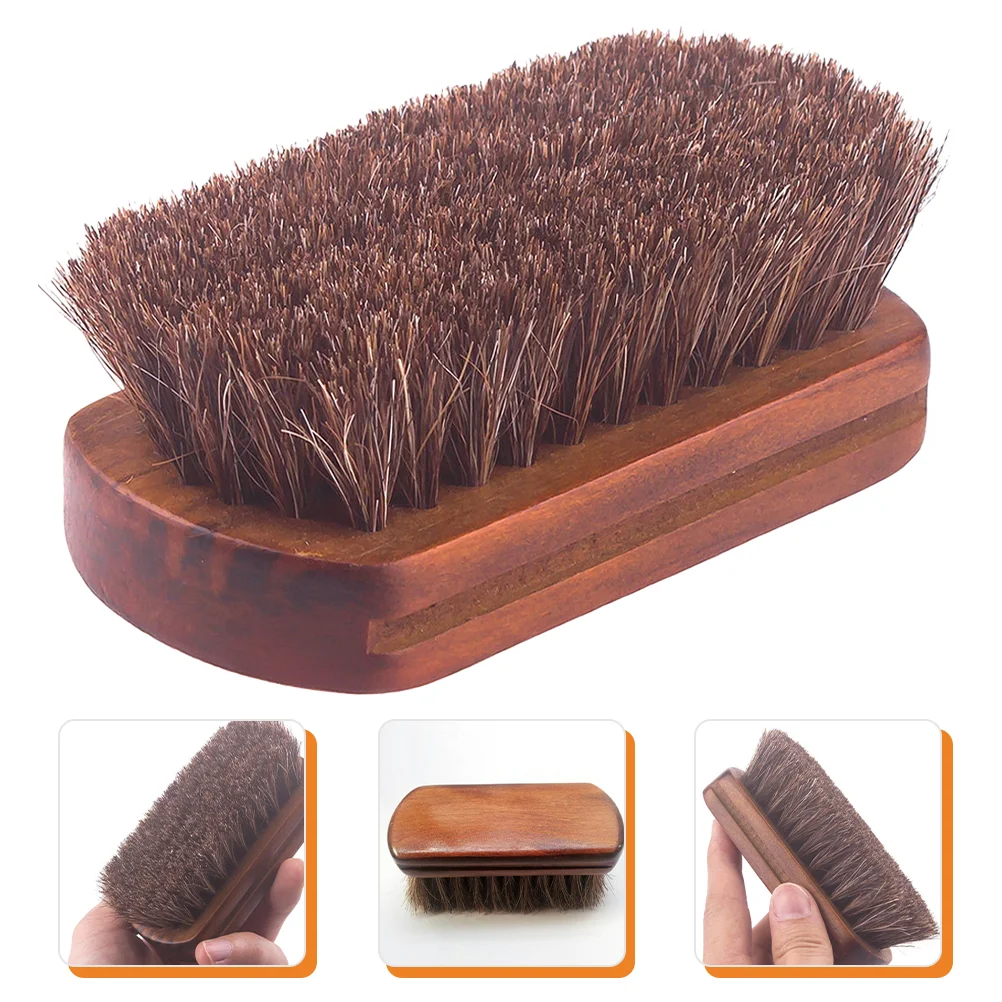 

Wooden Horse Hair Shoe Brush Shine Brush Suede Cleaning Brush for Cleaning Shoes