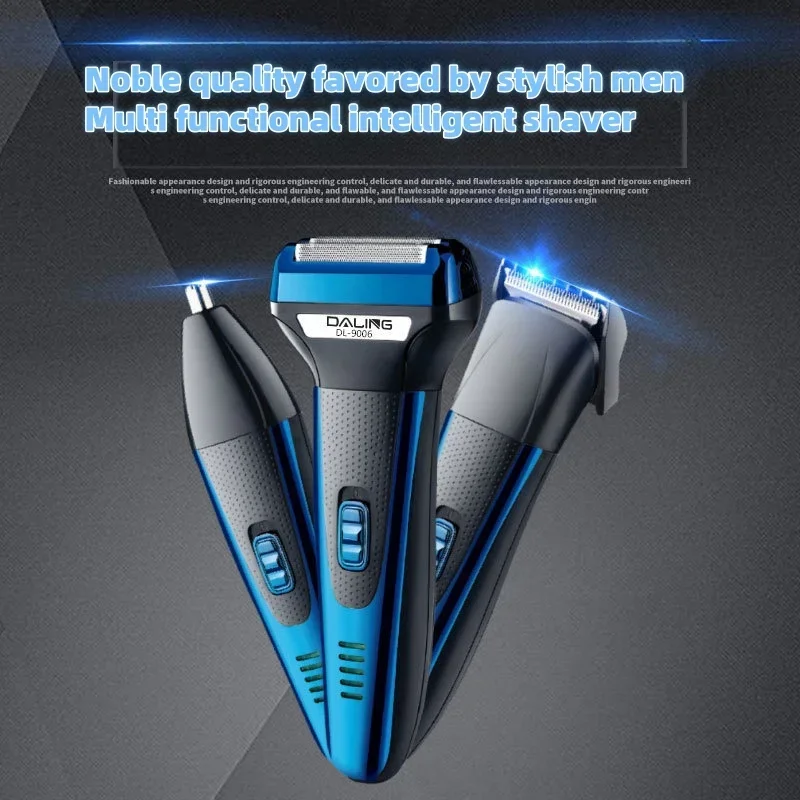 DALING DL-9006 multifunctional 3-in-1 electric shaver, rechargeable electric sideburns and nose hair trimmer 6