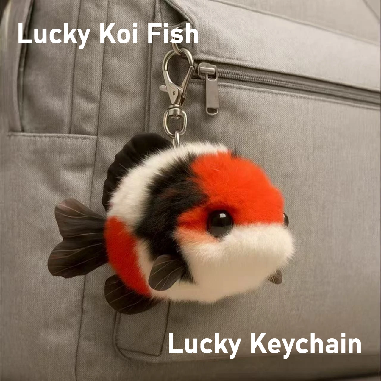Lucky Koi Fish Schlüsselanhänger, süßer Plüsch, kleiner Anhänger, Taschenanhänger, Paar, Geschenk, Rucksack-Zubehör, süßer Schlüsselanhänger