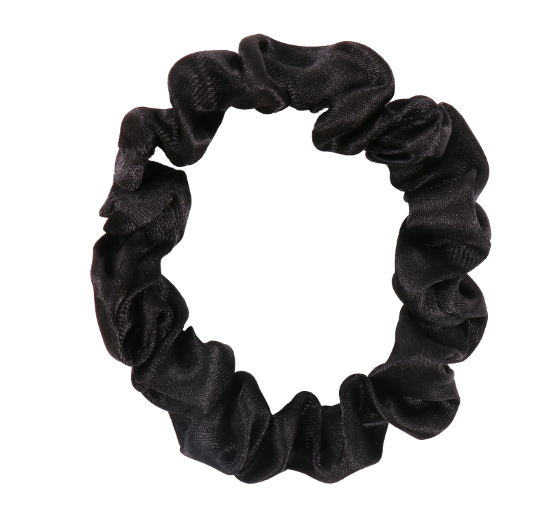 Wind Shiny Satin Cloth Hair Ring Fresh Solid Color Fine Headband Tie Ponytail Marble Hair Accessories