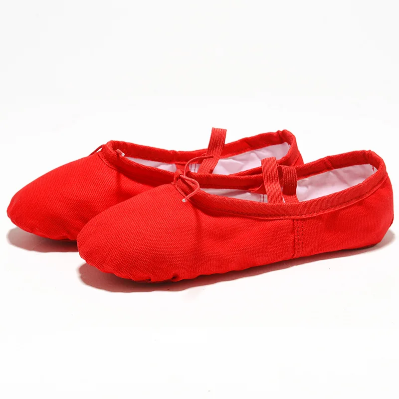 Girls Ballet Shoes Canvas Flat Ballet Dancing Slippers Dance Shoes For Adult Women Kids Children Classic Split-Sole Soft Leather 6