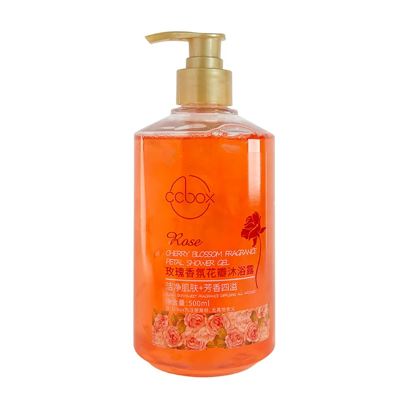 500ml Petal Cherry Blossom Rose Fragrance Petal Body Wash Fragrance Lasting Fragrance Moisturizing Body Family Pack 6