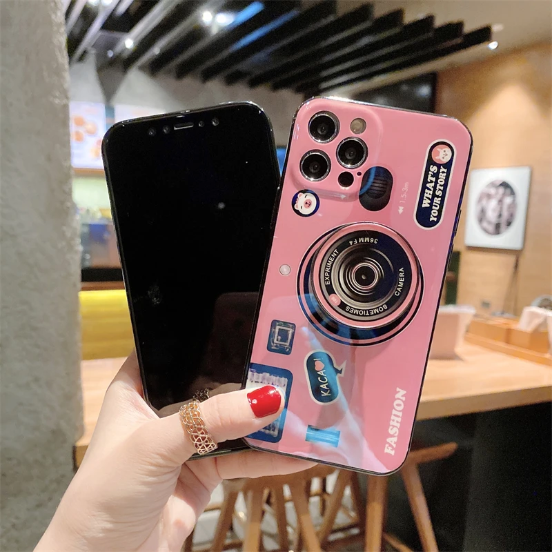 kawaii samsung cases Vintage Camera Ốp Lưng Dành Cho Samsung Galaxy Samsung Galaxy M10 M20 M30 M01 M02s M11 M21s M31s M51 M12 M22 M32 M42 M52 m62 5G Pop Giá Đỡ Bìa Mềm silicone case for samsung