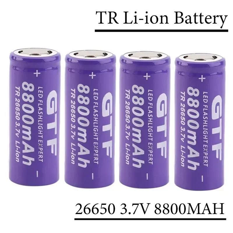 

100% brand new Li-ion Rechargeable battery with high-quality 3.7V 26650 lithium-ion battery 8800mAh and free shipping