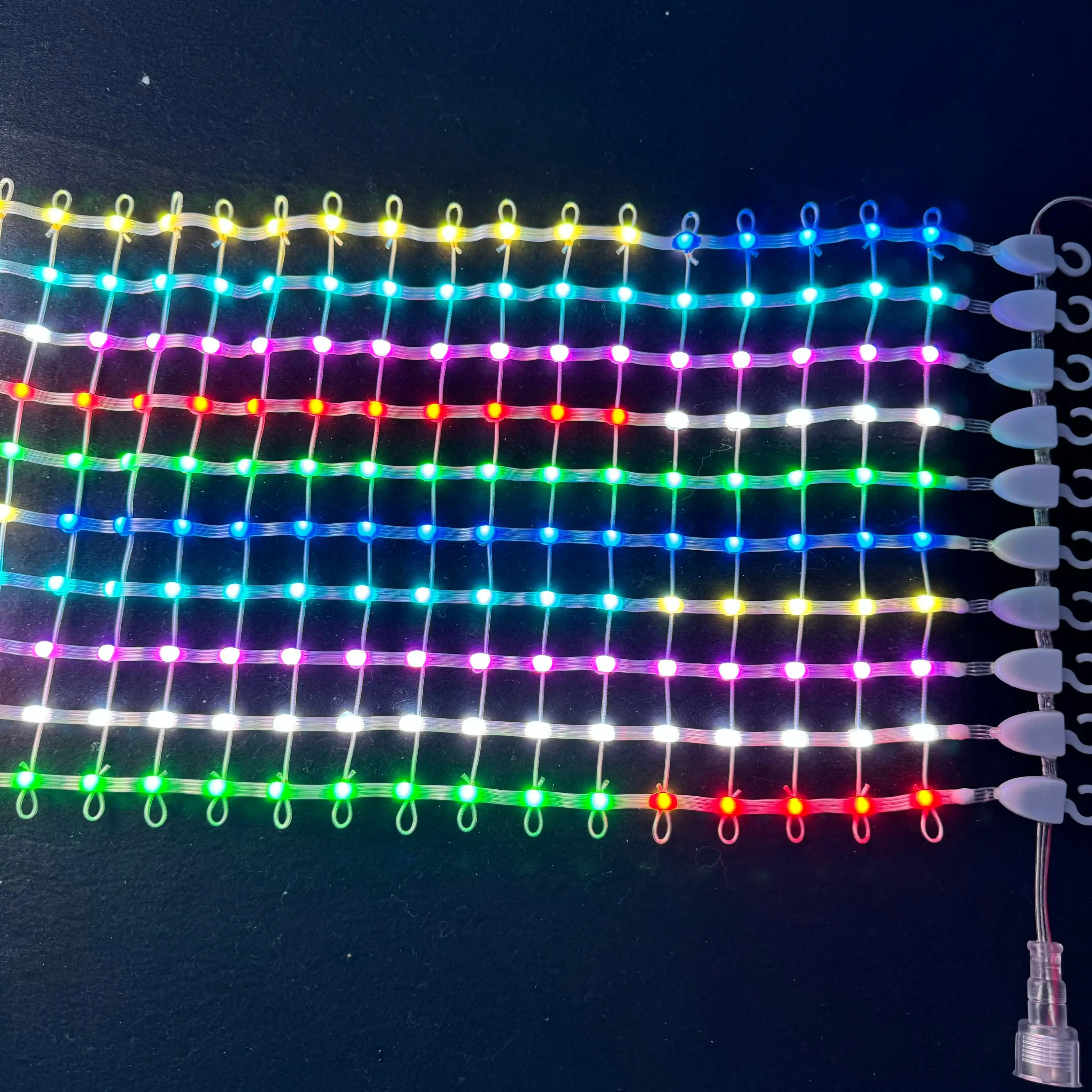DC12V 25mm Pitch Addressable RGB Smart LED Pebble/Seed Flexible Matrix ...