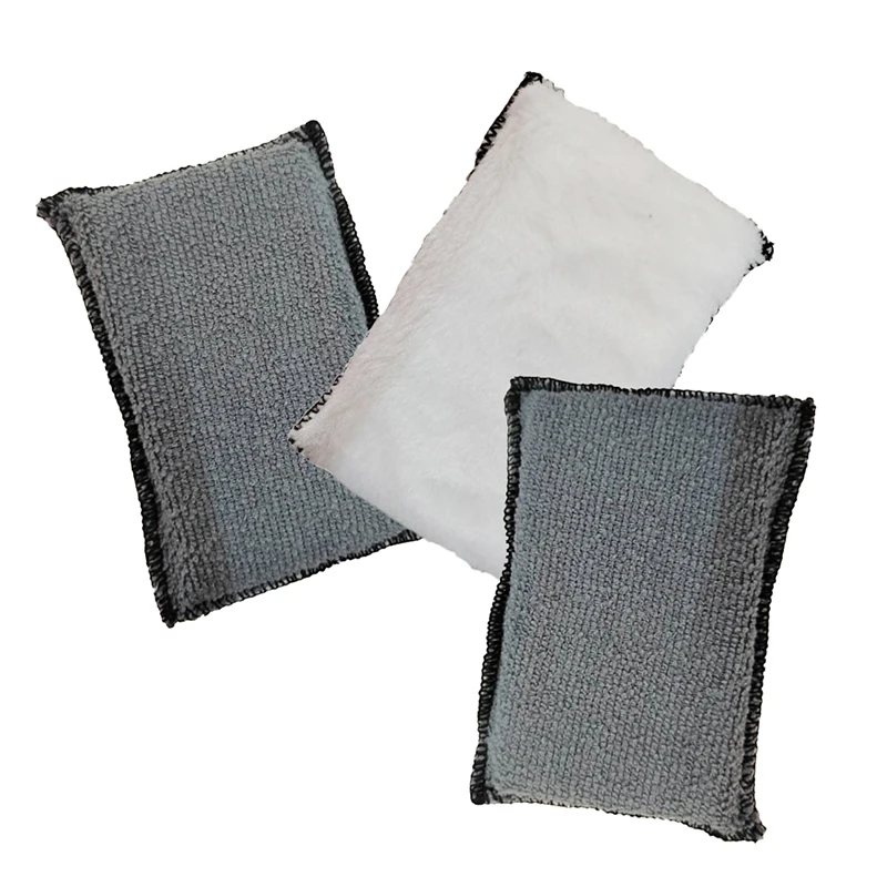 1PC/3PCS Double Side Car Interior Scrubbing Sponge for Leather Interior Car Wash Pad No Scratch Car Microfiber Scrubbing Sponge