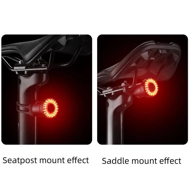WEST BIKING Smart Bike Tail Light Brake Sensing Rear Light Quick Release Type-C Charging Cycling Taillight Bicycle Accessories Bicycle Light
