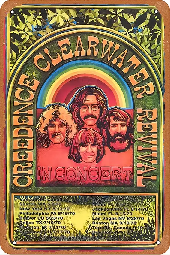 

Постер Rock CCR Creedence Clear (1970), металлические знаки для гаража, мужской пещеры, винтажный жестяной знак для постеров рок-группы и пабов, баров, винтажных