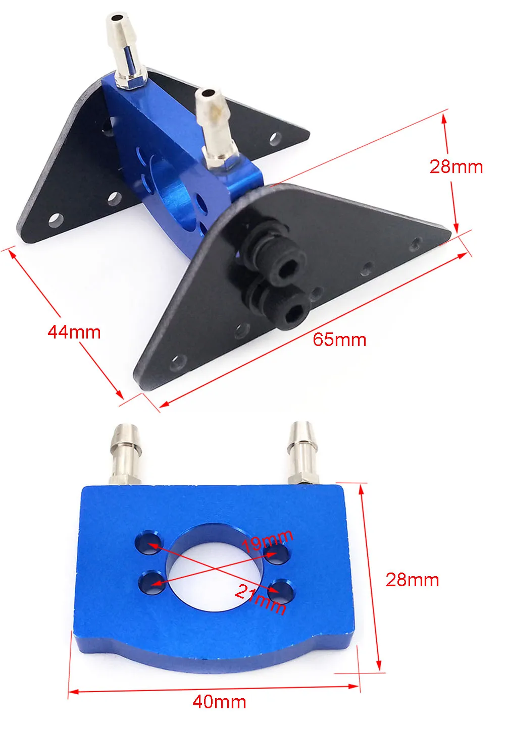 Supporto Motore Brushless Con Raffreddamento Ad Acqua E Piastra In Carbonio Per Barca RC 1:10