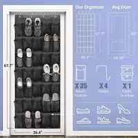 35 Pockets Over The Door Rack Large Mesh Pockets Hanging Shoe Organizer for Closet Hanging Shoe Rack Holder Hanger Storage Bag 2