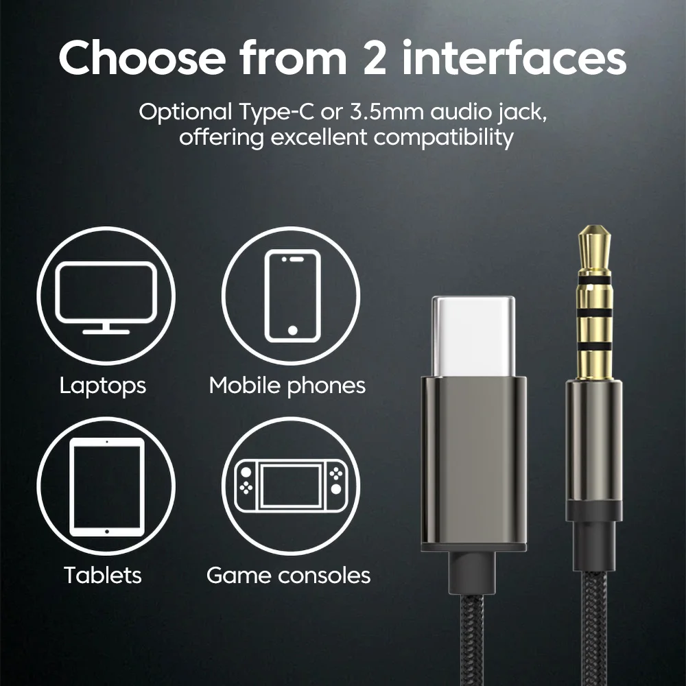 USB Type C Wired HiFi Stereo Earphones with Line Control