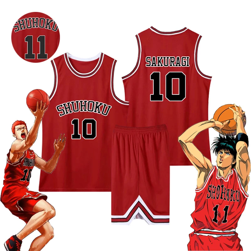 

Anime Sakuragi Hanamichi Cosplay Slam Dunk Jersey Shohoku School Basketball Team Uniform Sportswear Kaede Rukawa Cosplay Costume