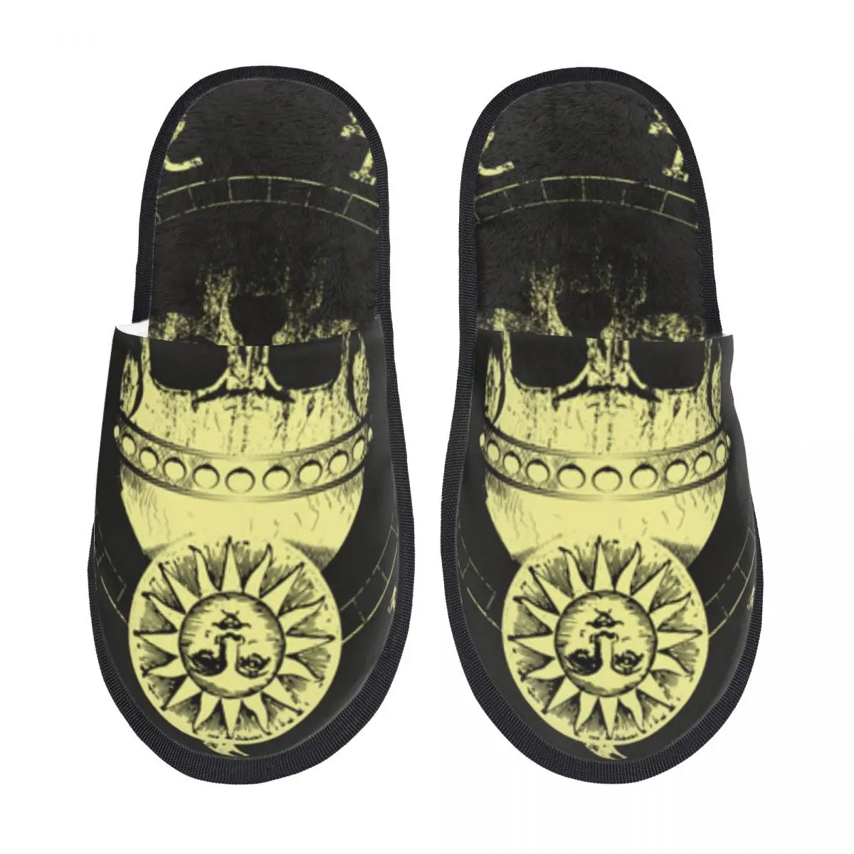 

Плюшевые тапочки с черепом, обувь унисекс, домашние пушистые тапочки, домашняя обувь