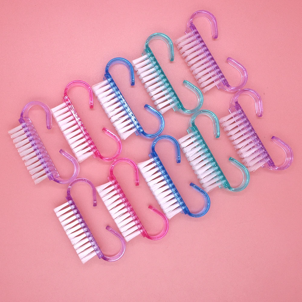50Pcs/Lot Cleaning Nail Brushes Tools Colorful Plastic Dust Cleaner Brushes Nail Art Manicure Pedicure Powder Soft Remover Brush
