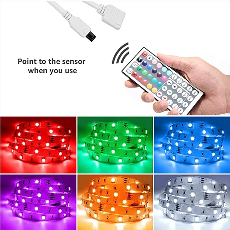 44 키 원격 제어 + 와이파이 컨트롤러 RGB IR RF LED 컨트롤러, DC 5-28V 컨트롤러 키트, WS2811 WS2812 LED 라이트 스트립