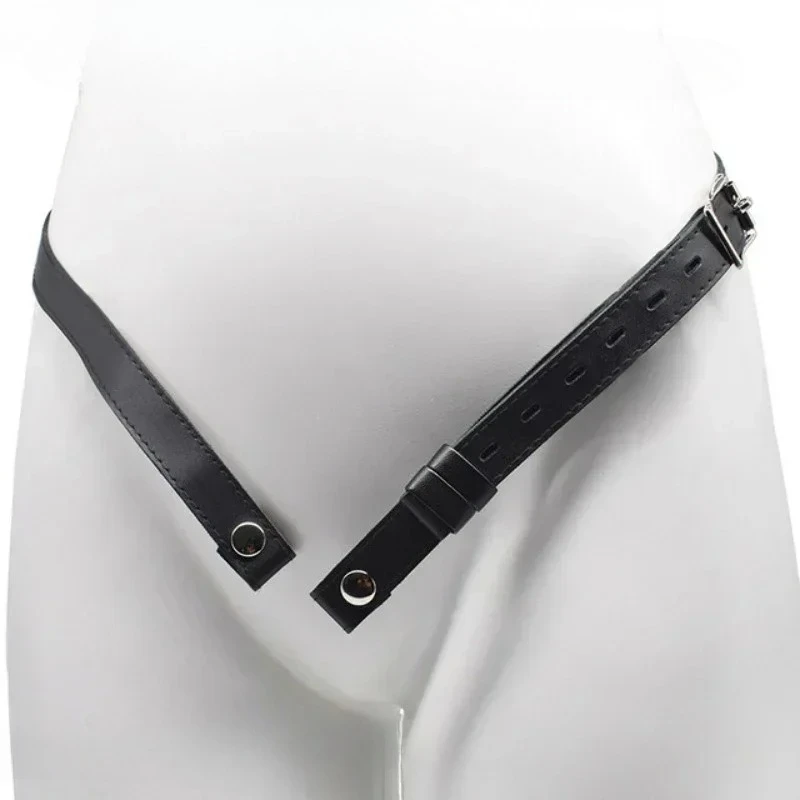 Chastity Cage PU Leather Anti-off Auxiliary Belt Anti-off Male Penis cage Adjustable Rope Chastity Lock Accessories sexyshop