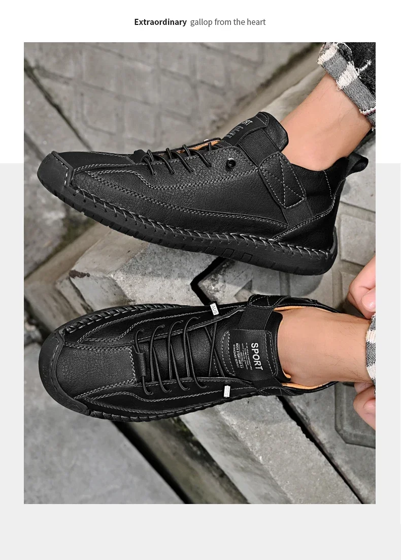 S3aa5663dea334d9693963c4a8c50794f4 Handmade Breathable Leather Men Shoes Comfortable Casual Sneakers Plus Size