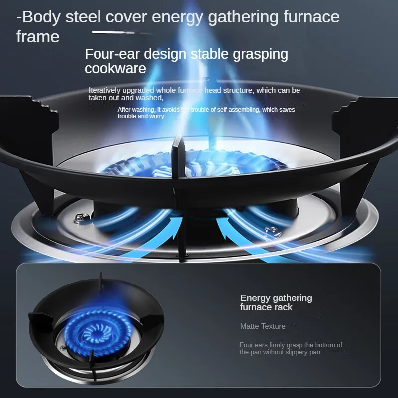 Double Burner Gas Cooktop Stainless Steel Natural Gas Propane Cooktop 5.2kW Large Fire Power