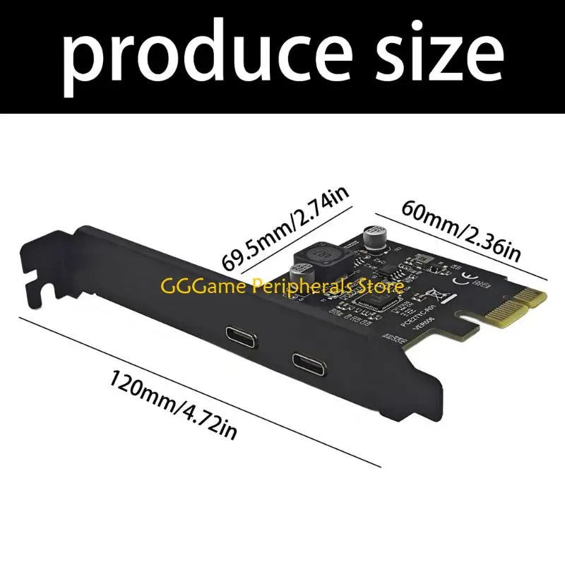 이중 유형 C 포트 및 5Gbps를 제공하는 데스크탑 컴퓨터용 U55B USB3.2 PCIe 카드