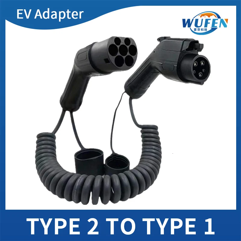 WUFEN EVSE Adaptor Type1 to Type2 Extension Cord Double Gun Five Meters