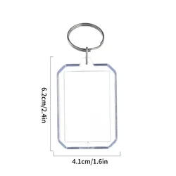 Clear Acrylic Photo Frame Keychain - DIY Customizable Gift Set (5/50 pcs) (50 pcs)
