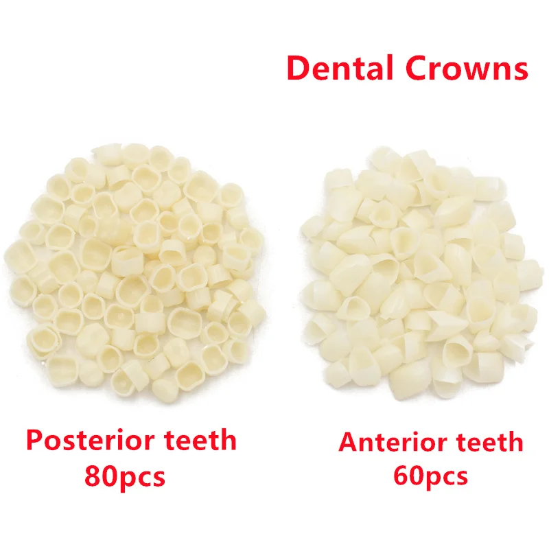 80Pcs Dental Temporary Tooth Crown Posterior&Anterior Crown Resin Teeth