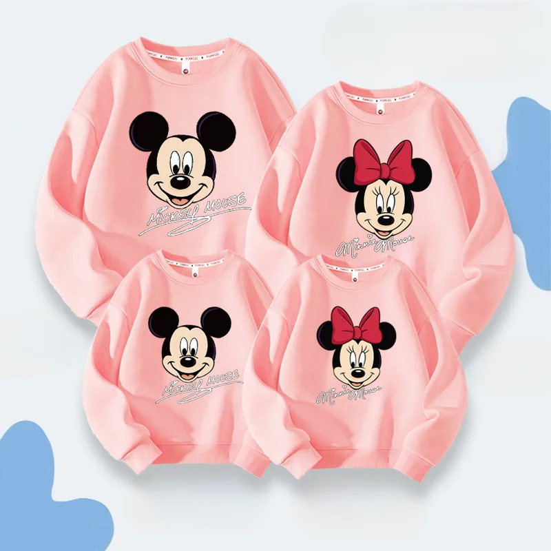 Parent Child Outfit Family of Three Spring and Autumn Hoodie With Cartoon Print  New High-end Mother and Child Outfit Autumn 4