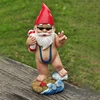 Fun Garden Gnome Statue Resin Crafts Fun White Bearded Dwarf Outdoor Decoration Crafts 6