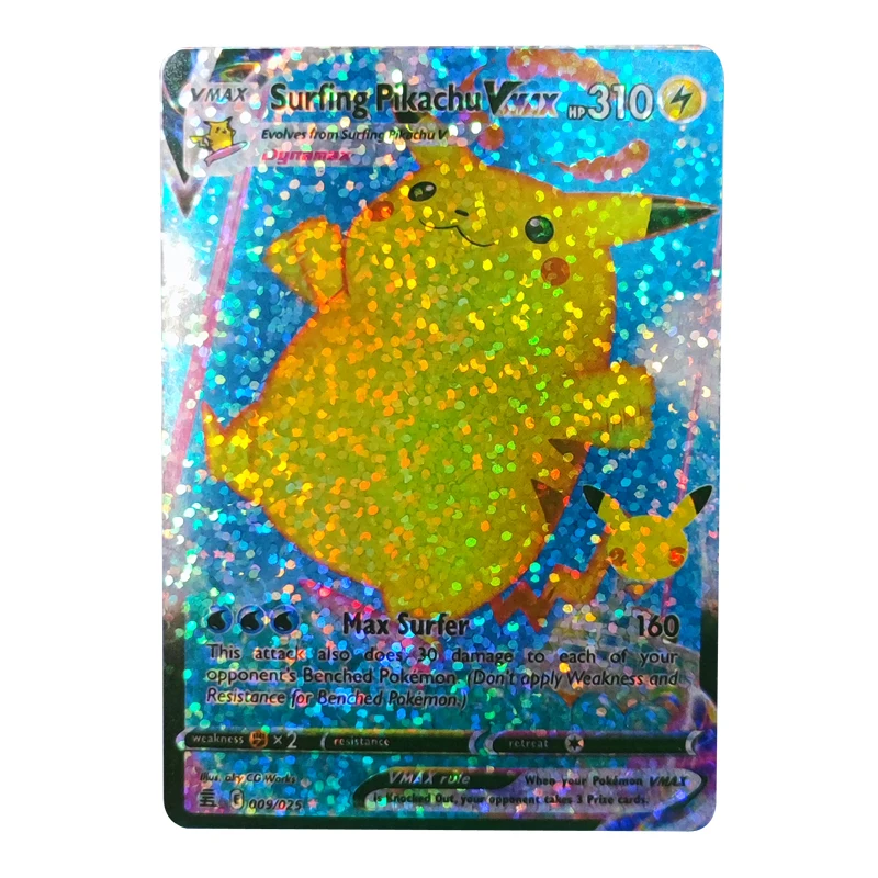 thumbnail image 1 of 8.8X6.3Cm 25Th Anniversary Diy V Max Cards Pikachu Charizard Trainer Battle Games Rare Collection Cards Toys Gifts, 1 of 5