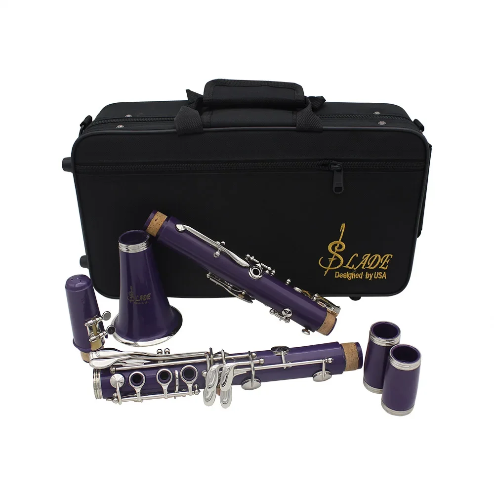 SLADE 17 Keys Clarinet Bb Clarinet 6 Rings Blackwinds Clarinetto Portable Bakelite With Parts Woodwind Instruments