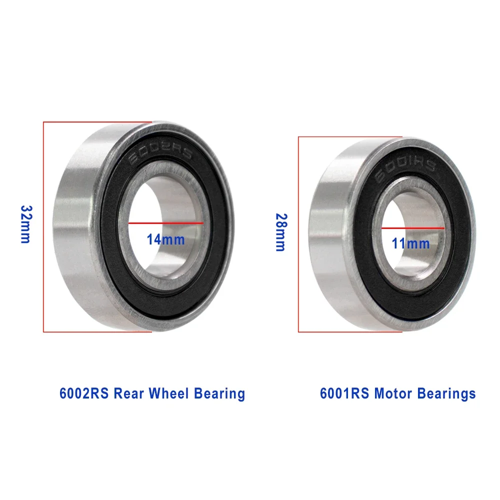 1-10 Stück 6001RS 6002RS Kugellager aus Stahl, doppelseitig, mit Gummi abgedichtet, tiefe Nut für Xiaomi M365 Pro1S E-Scooter – Detail 7