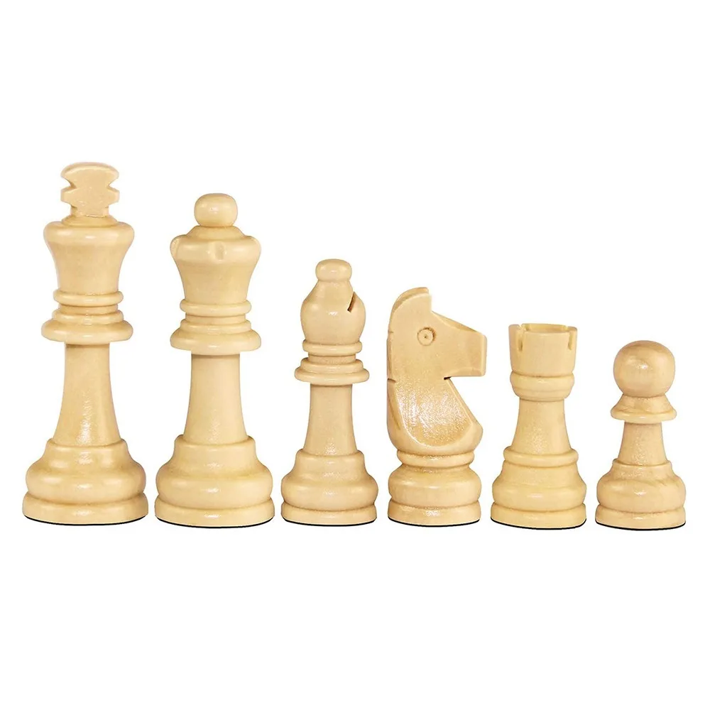 32PCS 2.2 in Wooden Chess Wooden with Protective Pads Word Chess Set Improve Intelligence Education Chess Game Chess Board Game