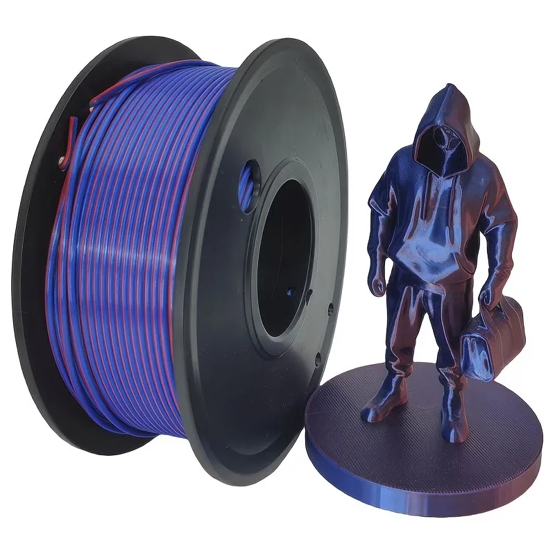 0.25KG 실크 컬러 PLA 3D 프린터 필라멘트, 듀얼 또는 트라이 컬러 샤이니 PLA 필라멘트 1.75mm 엑스쳐, 360 ° 스핀, 다양한 색상 공개