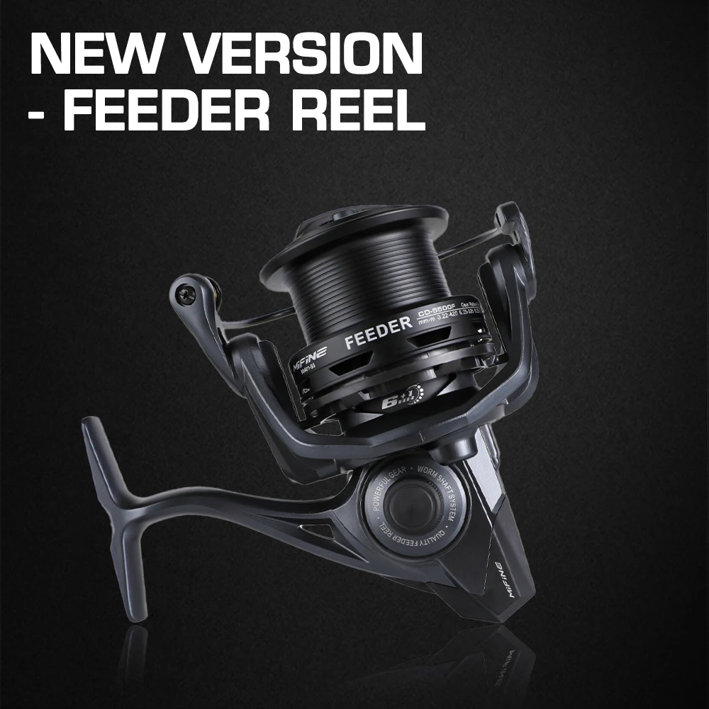 MIFINE FEEDER CONFIDENT Fishing Reel 4500 5500 10KG Max Drag Coil Professional 6+1 BB Worm Shaft System Spinning Feeder Reels spinning fishing reels fishing reels