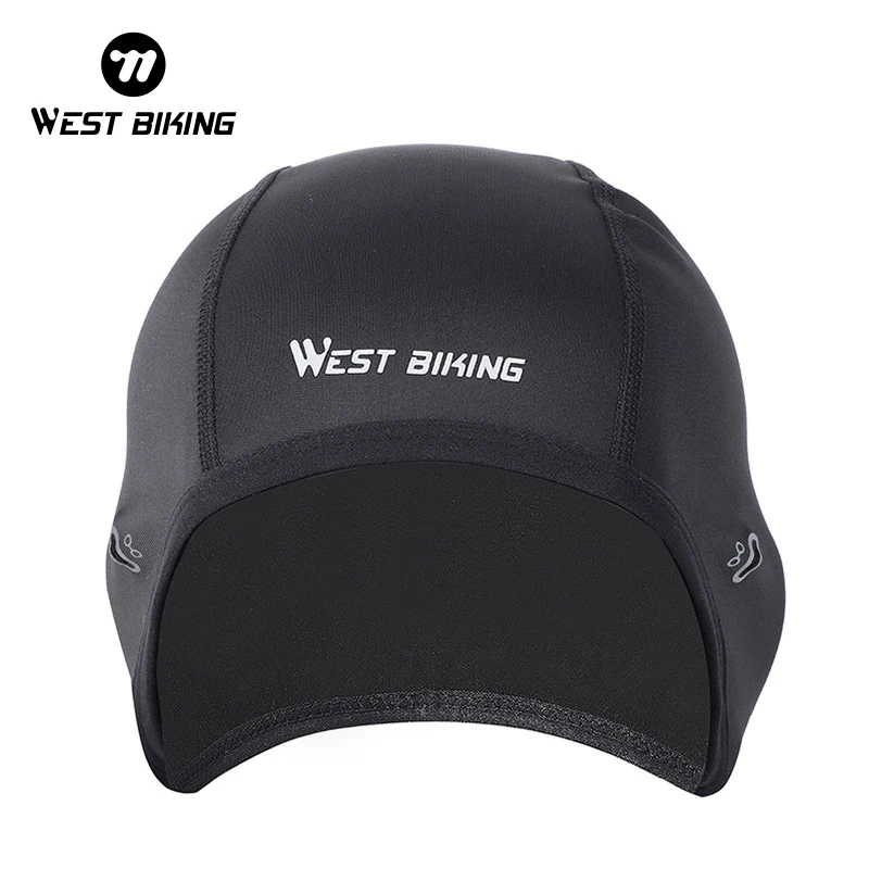 WEST BIKING Winter Fleece Bicycle Caps Windproof Thermal Helmet Liner Men Women Bike Hats Outdoor Running Skiing Cycling Caps