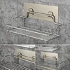 Stainless Steel Bathroom Storage Shower Shelf Punch-Free Kitchen Toilet Wall Hanging Rack Organizer  Bathroom Corner Shelves Set 3