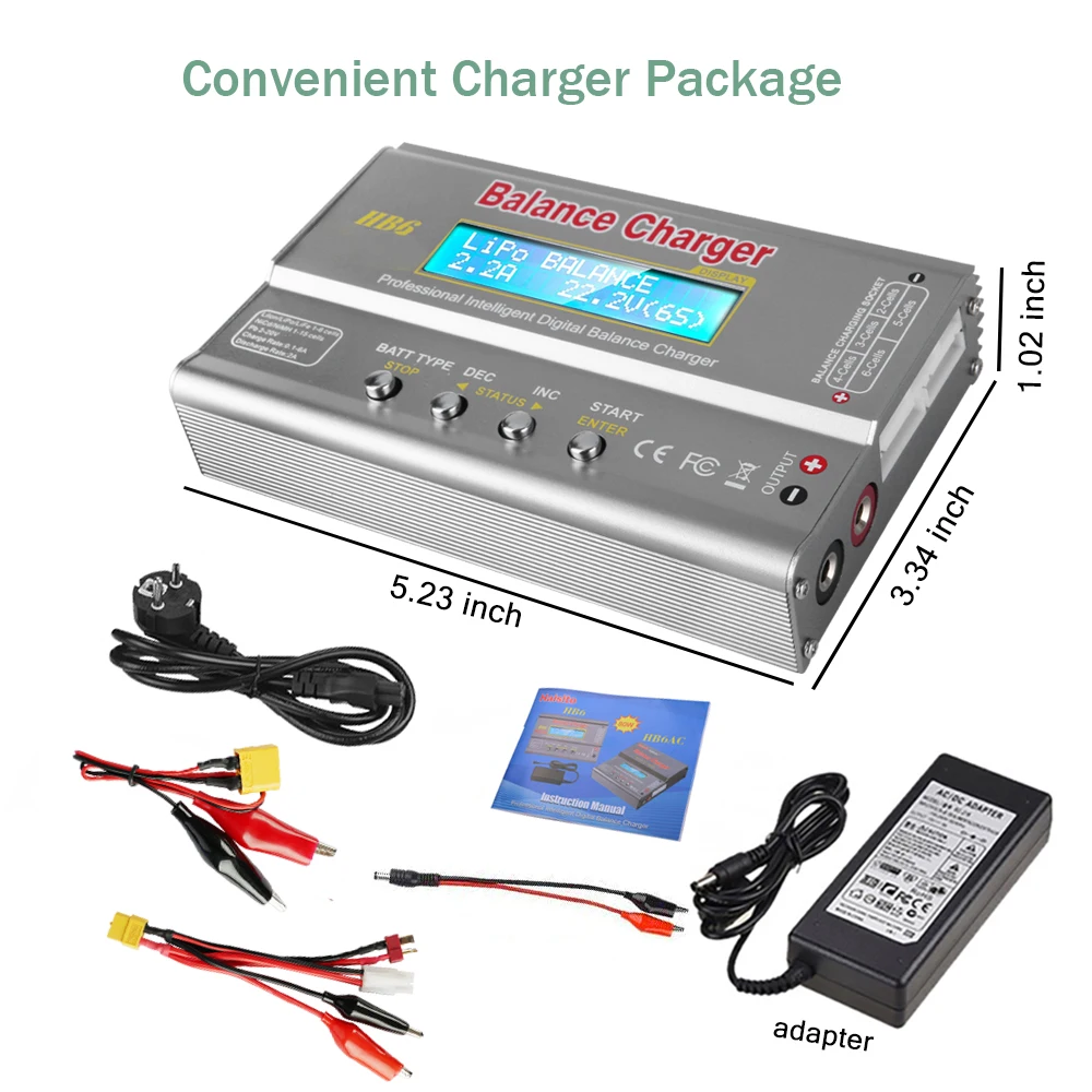 Haisito HB6 80W Battery Charger Lipo NiMh Li-ion Ni-Cd Digital RC IMAX B6 Lipro