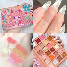 

24 Colors Strawberry Girl Eyeshadow Palette Glitter Pearlescent Eyeshadow Waterproof Eye Plate Cute Makeup Female Cosmetics