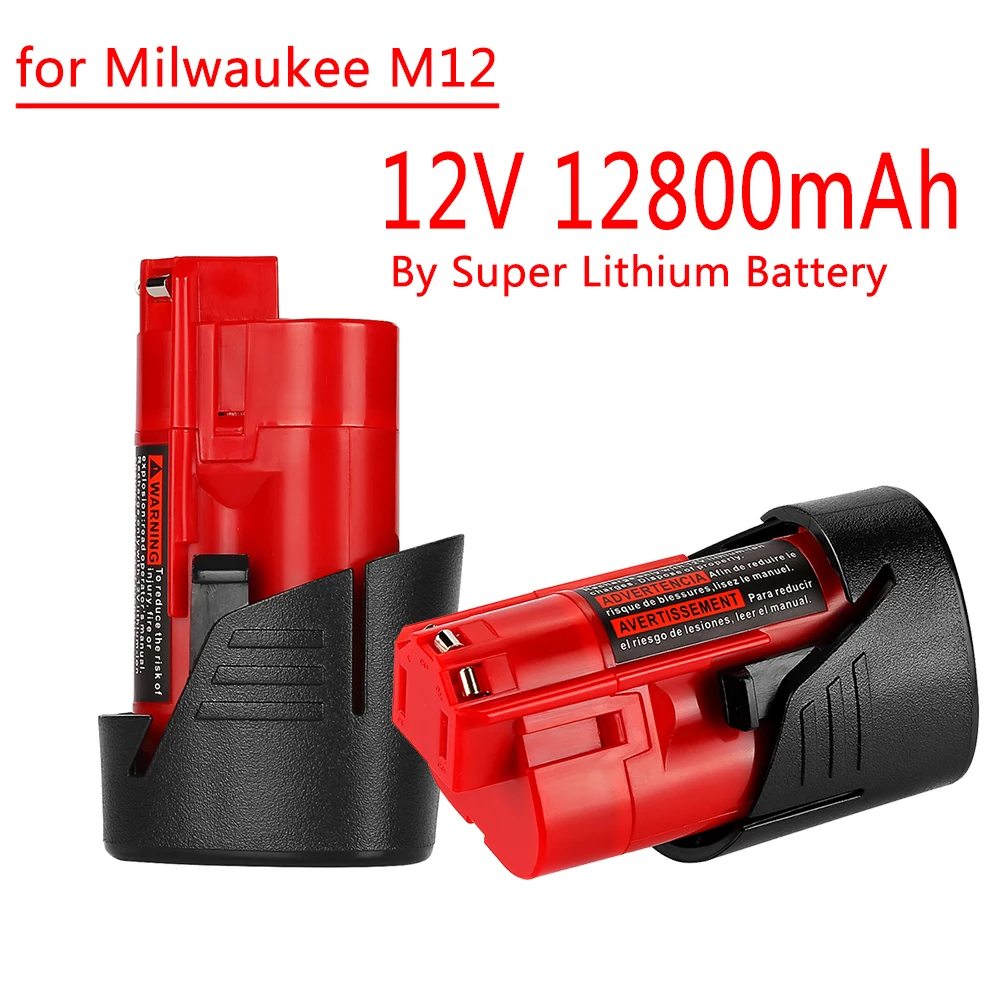12V Replacement Battery 12.8Ah Compatible with Milwaukee M12 XC 48 11