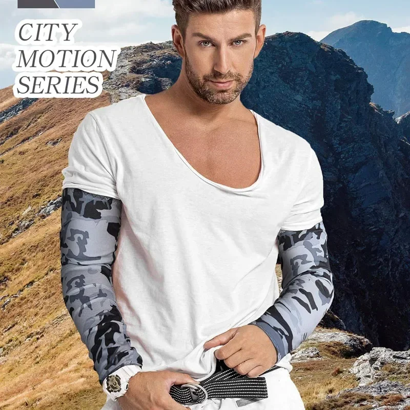 Sun Protection Arm Sleeves Cooling Arm Sleeves Arm Sleeves Ice Silk Sports Sleeve Sun UV Protection Hand Cover Running Cycling Fishing Beach
