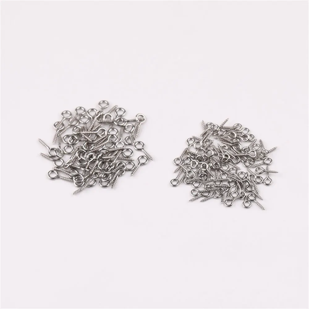 100pcs Eye Pins For Jewelry Making DIY Pendants Handmade Findings Screw Eyes Threaded Hook Accessories