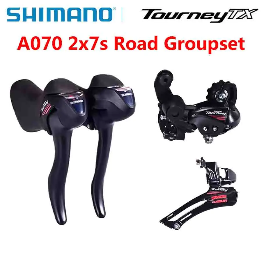 SHIMANO Groupset sepeda TOURNEY A070, Derailleur depan belakang
