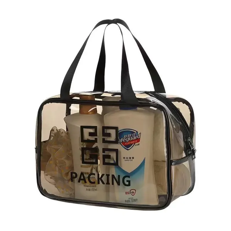 Portable Makeup Bag Large Capacity Travel Toilet Bag Transparent Plastic Waterproof Cosmetic Storage for Men and Women