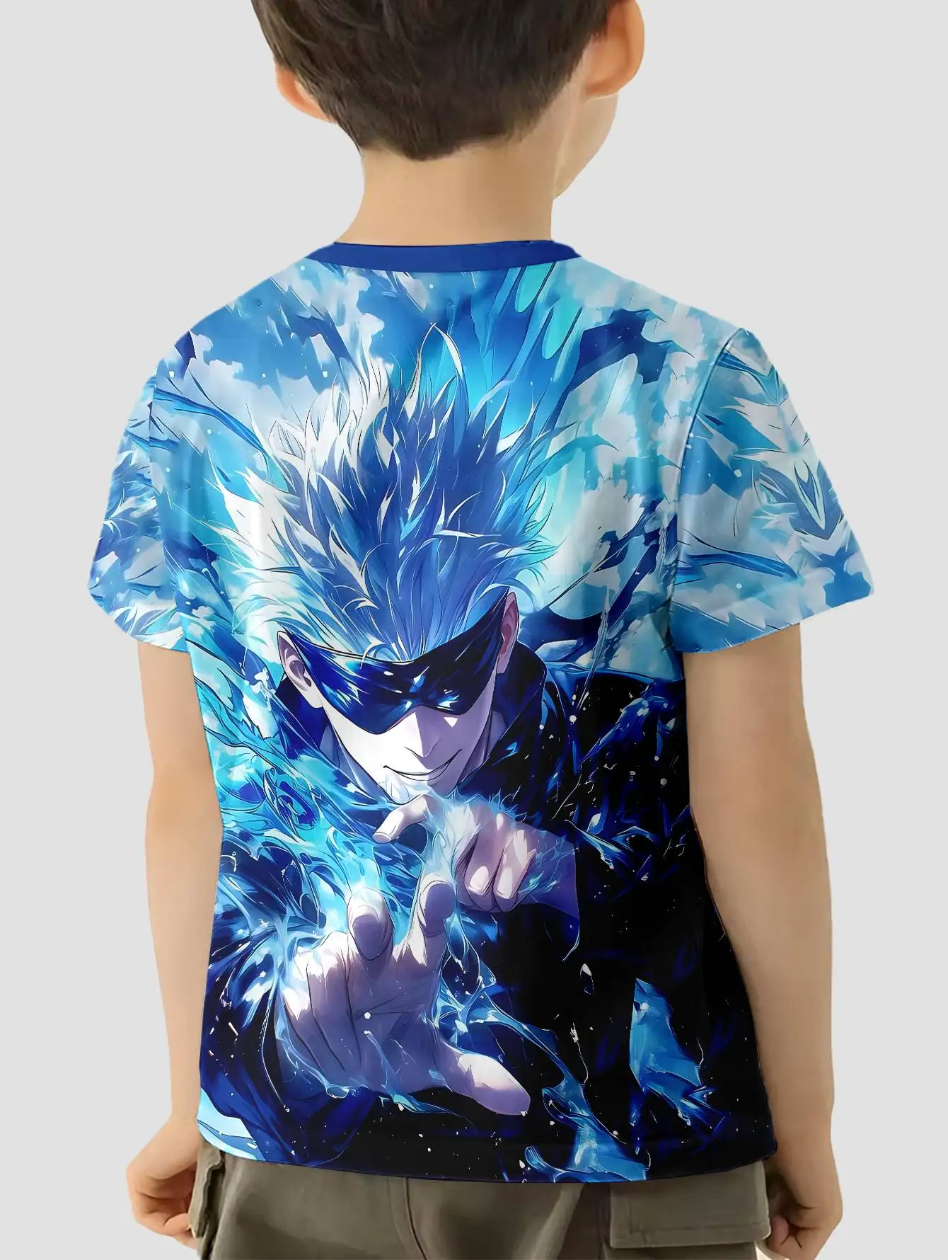 Jujutsu Kaisen Satoru Gojo Print Baby Clothing 5 to 14 Years Male Outdoor Clothes for Children Boy Girl Child T-Shirt Top Shirts 2